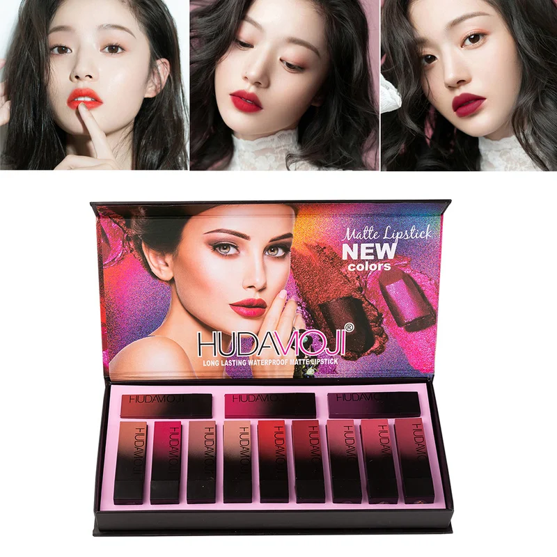 

12pcs Makeup Matte Lipstick Long Lasting Nude Lipsticks Set 12 Heat Colors Waterproof Lip Stick Sexy Red Liquid Lipsticks TSLM1