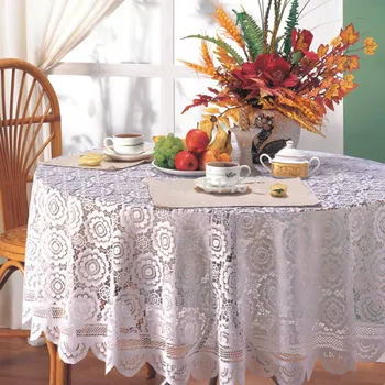 

180cm Fashion Polyester Lace Round Tablecloth Table Cloth for Home Hotel Wedding Restaurant Christmas Party Festive Carnival