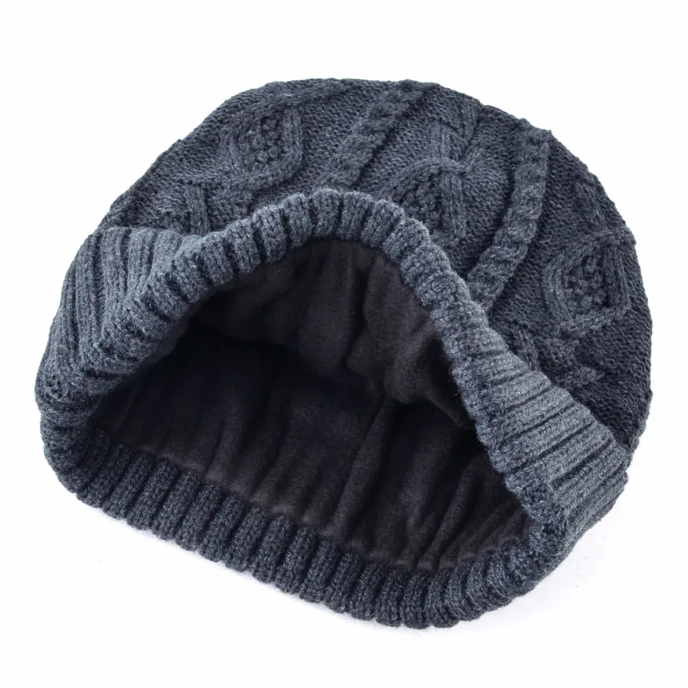 TQMSMY Casual skullies men beanie knitted wool hat double layer hats for women's winter beanies Keep warm bone Solid color gorro