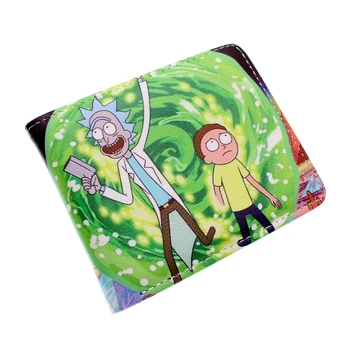 

Rick and Morty Pickle Rick Short wallet Bifold Card Holder Layers Pu Boys Girls Men's Women wallets Cosplay Cartoon Print Purse