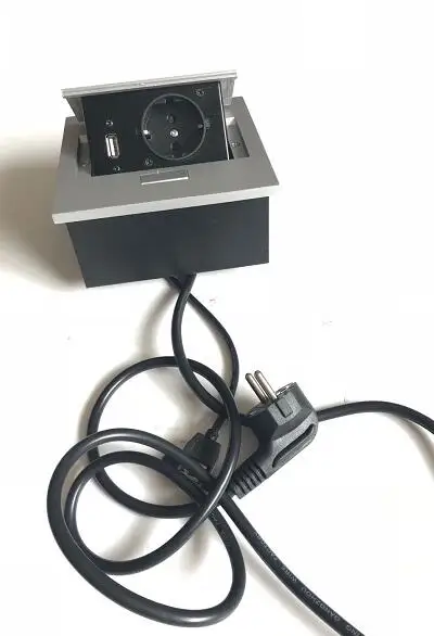 Розетка европейского стандарта данных USB розетка ЕС вилка серебро толстый панель 1,5 кабель штекер