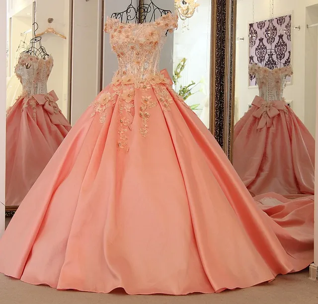 Peach colored ball dresses Peach colored ball dresses