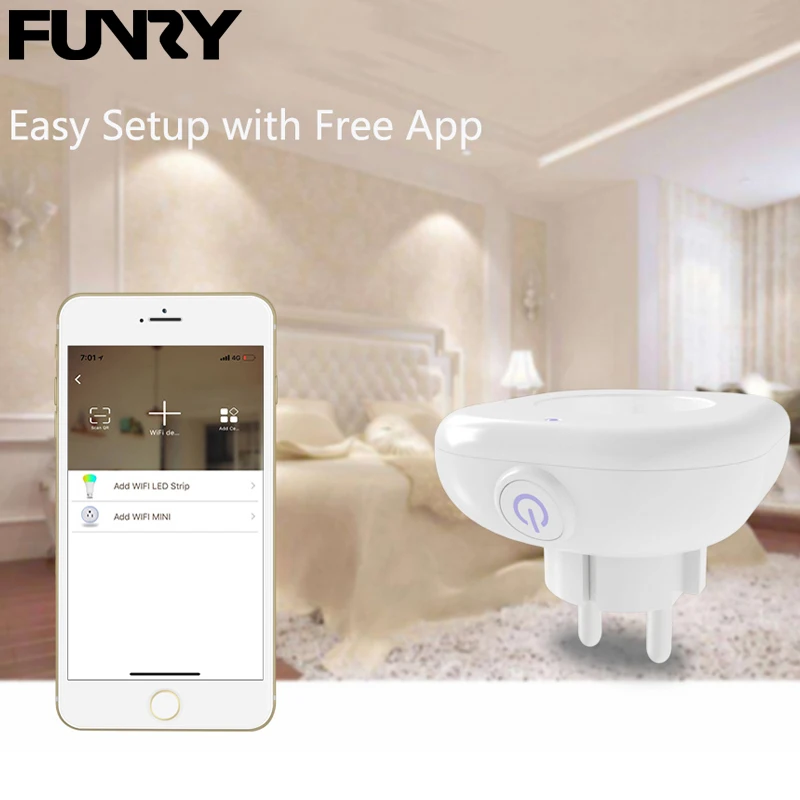 

Smart EU Plug Soket 2.4GHz WiFi Wireless Smart Home Automation Timer Control Smart share AC100-240V 10A Funry SPP-EU-01 With USB