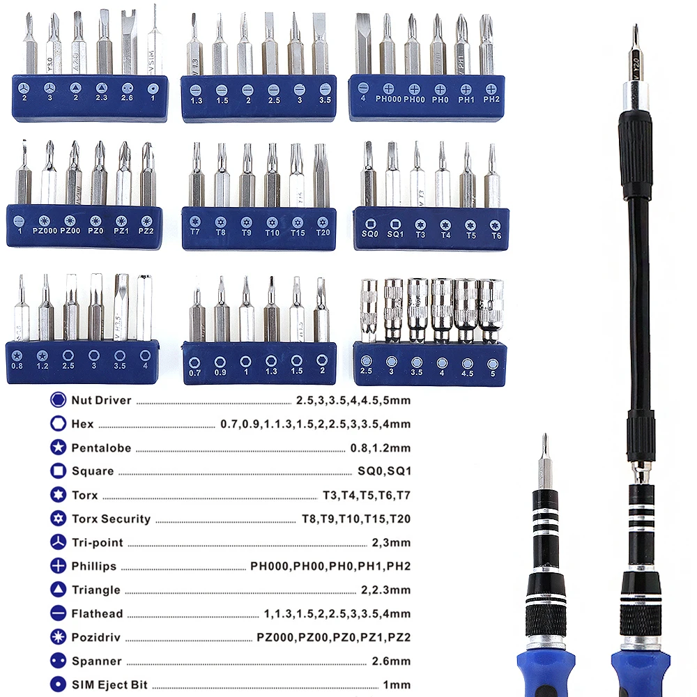 75 шт. Универсальный точный мини ручной инструмент для ремонта набор с сумкой для хранения точность Torx шестигранный наконечник Отвертки Комплект для телефона IPad компьютера