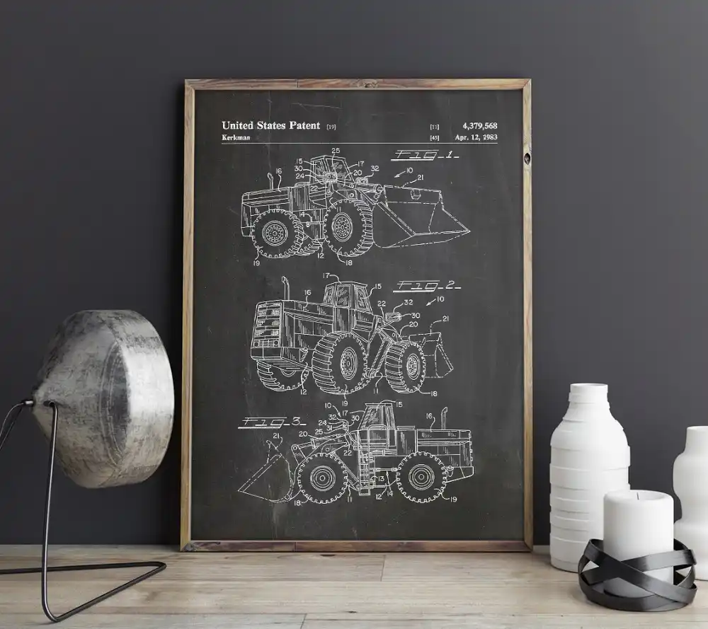 Construction Vehicle Patent Wall Art Excavator Posters Decor Vintage Print Blueprint Gift Idea Building Industry Decorations Aliexpress