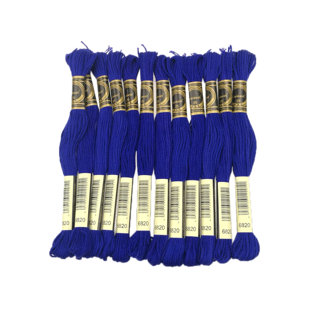 

Sanbest 12 Skeins 8 Meters/Set Double Mercerized Cotton Floss Cross Stitch Embroidery Thread 6 Strands DMCChart Column 6 TH00044