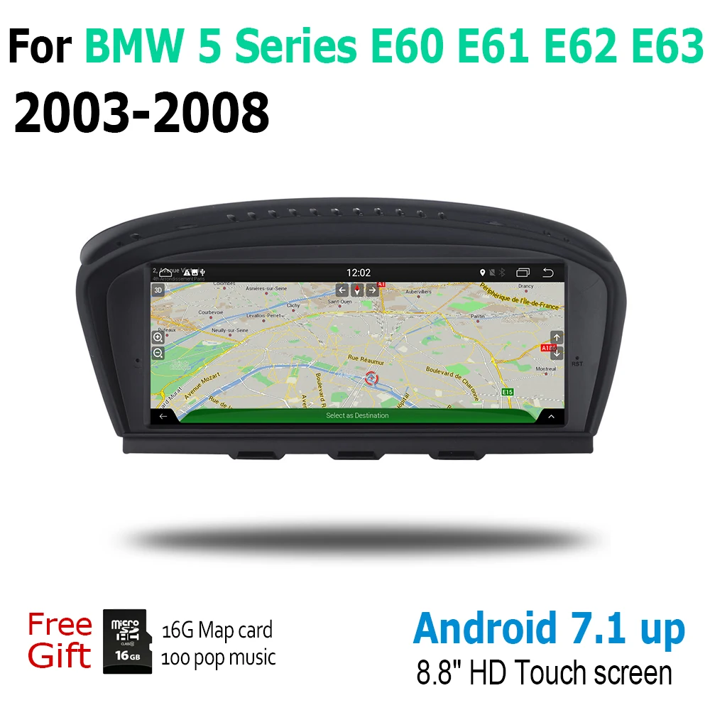 Perfect For BMW 5 Series E60 E61 E62 E63 2003-2008 CCC Car Android Touch Screen Multimedia Player Stereo Display navigation GPS Audio 1