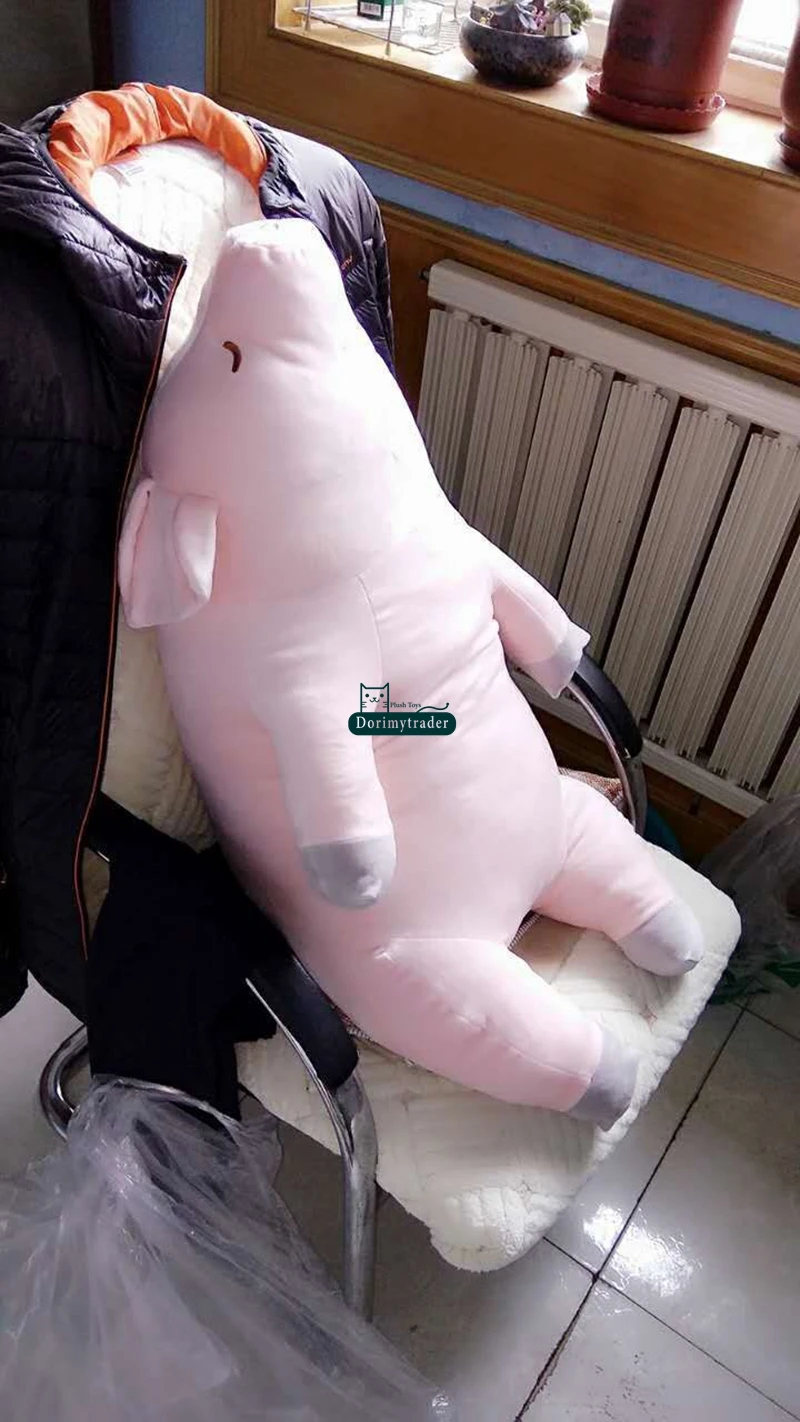 Dorimytrader Cuddly Soft Pink Piggy Plush Toy Stuffed Animal Pigs Doll Cartoon Pillow Baby Present 33inch 85cm DY61778(5)