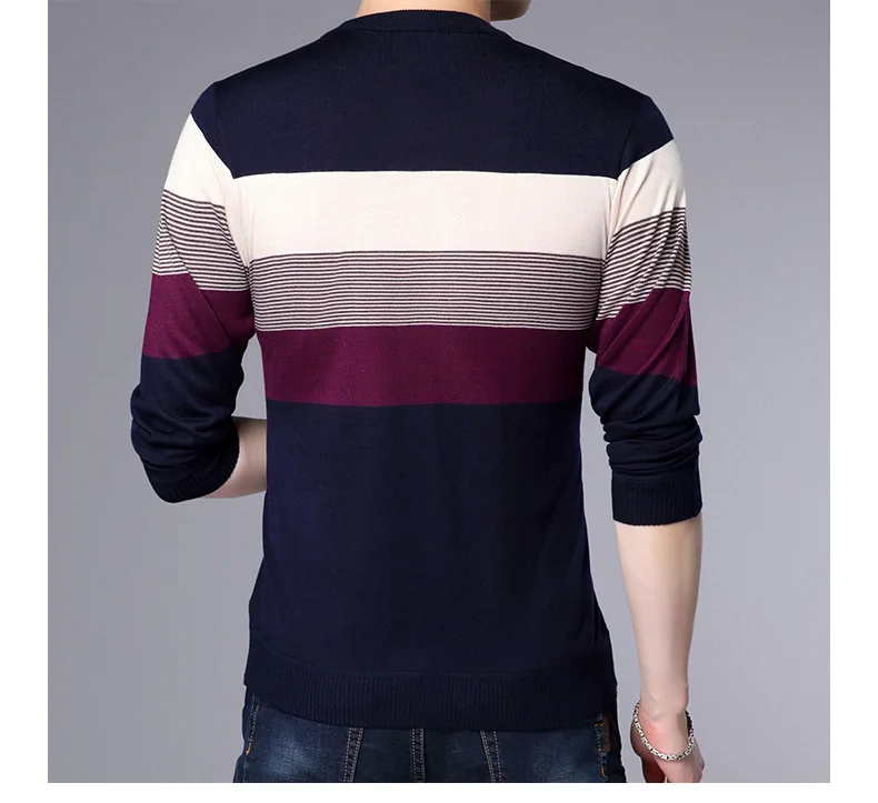 Fojaganto, модный мужской свитер, Осенние однотонные свитера, мужские повседневные свитера, Мужской пуловер с длинным рукавом