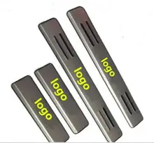 4PCS/SET Car-covers stainless steel Scuff Plate/Door Sill bienvenidos fit for 2011-2015 for Peugeot 508 Car styling