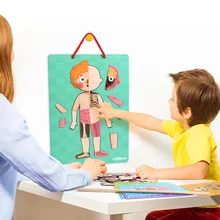 Mideer, 84 шт., 4 слоя магнита для тела, головоломка, игрушки для мальчиков и девочек, для познания тела, китайская и английская версия, детские игрушки, подарки