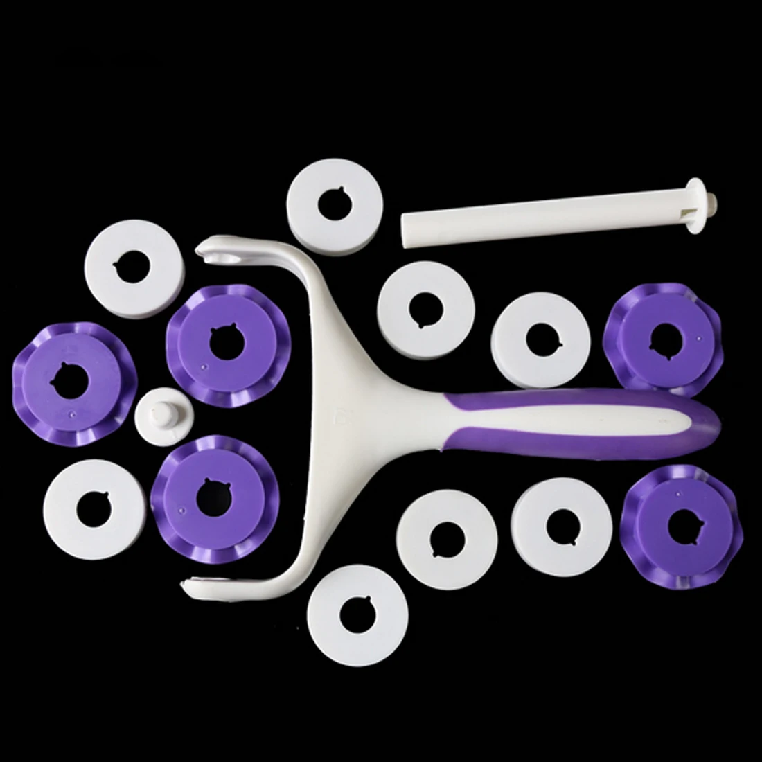 

Fondant Strip Ribbon Cutter Sugarcraft Cake Decorating Tools Rolling Pin Embosser Roller Set Baking Tools