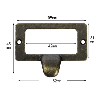 

10pcs File Name Card Handle Label Hold Drawer Cabinet Handles Antique Bronze Furniture Knobs Hardware Cupboard Frame Handle