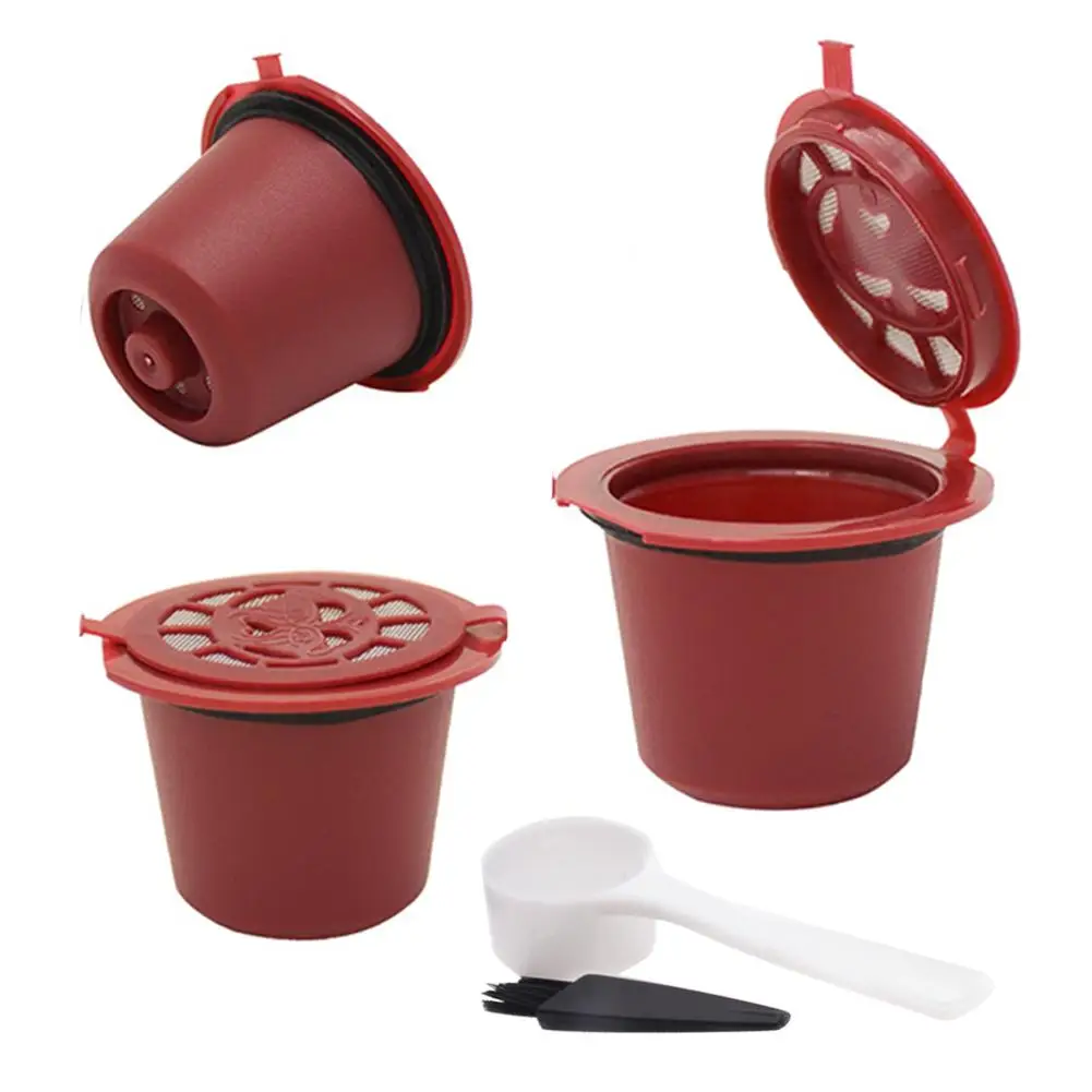 3 предмета кофейные капсула многоразовая капсула для кофе фильтры для Nespresso с ложка-кисточка кухонные аксессуары