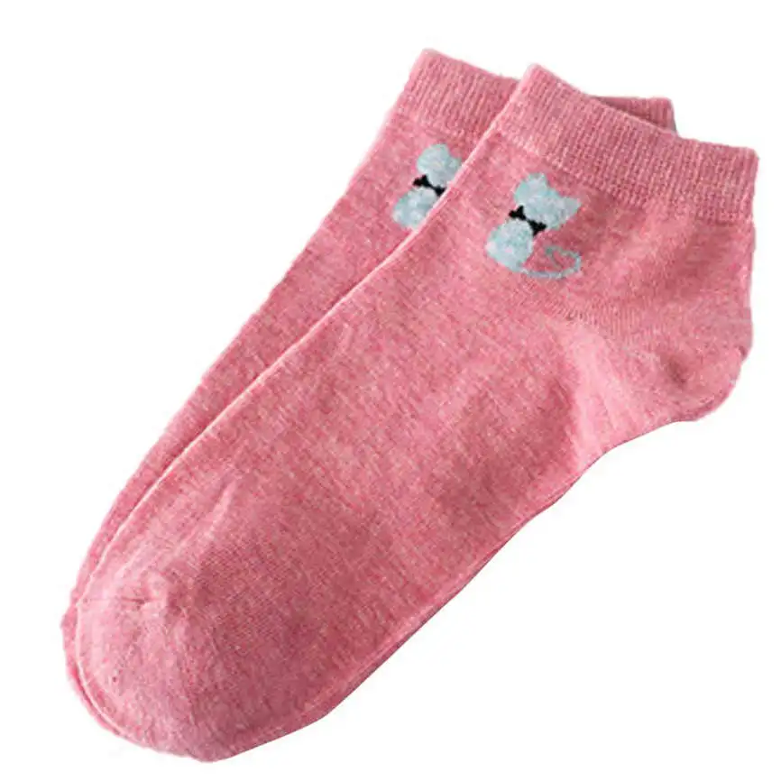 1 пара носков для женщин и мужчин; Повседневные Удобные Хлопковые теплые носки для скейтборда; милые носки-тапочки с героями мультфильмов; короткие носки до лодыжки; Прямая поставка - Цвет: Pink