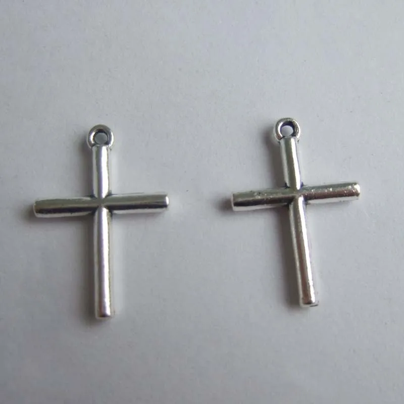 50PCS Antique Silver Small Cross Charms Pendants For DIY Jewelry Making