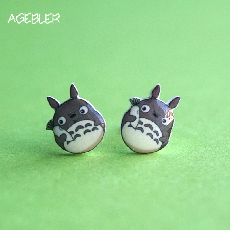 2017 летние серьги totoro для женщин девочек гвоздики мультфильм аниме Серебряная