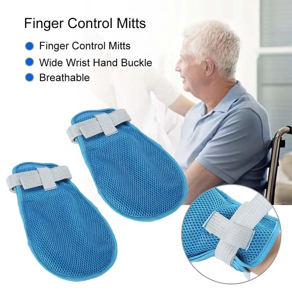 

2Pcs Finger Protectors Hand Fixed Gloves Restraint Gloves Finger Control Mitts Hand Infection Safety Fixed Open Finger Gloves