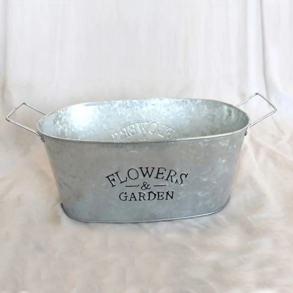 Metal Planter Metal Pot Garden Oval Sharp Tin Box Iron Pots Hanging