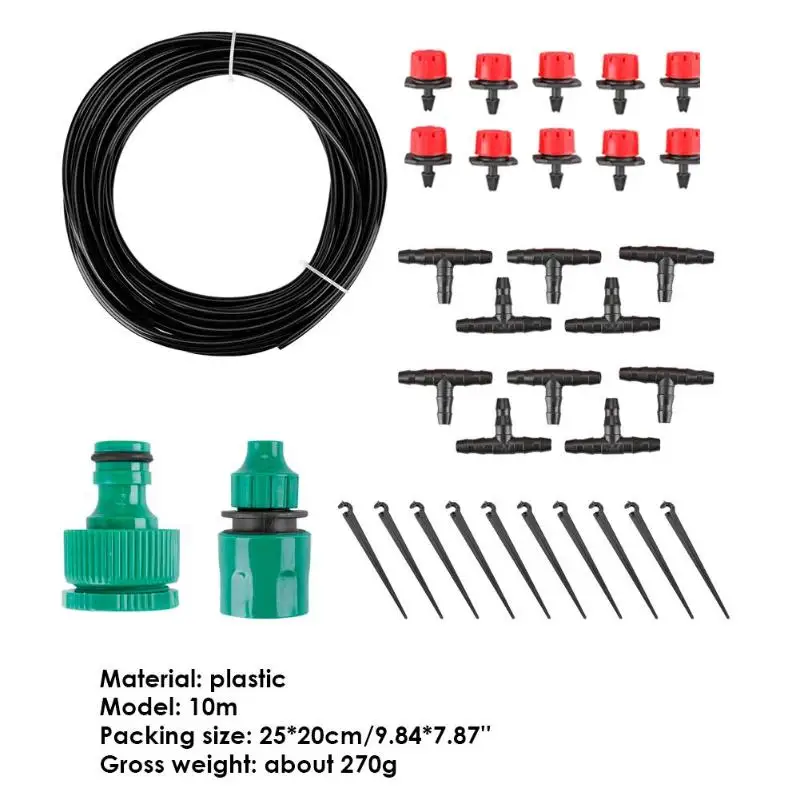 10 м/15 м/20 м система капельного орошения «сделай сам» автоматический полив садовый шланг микро капельные садовые наборы для полива садовые аксессуары - Цвет: 10M
