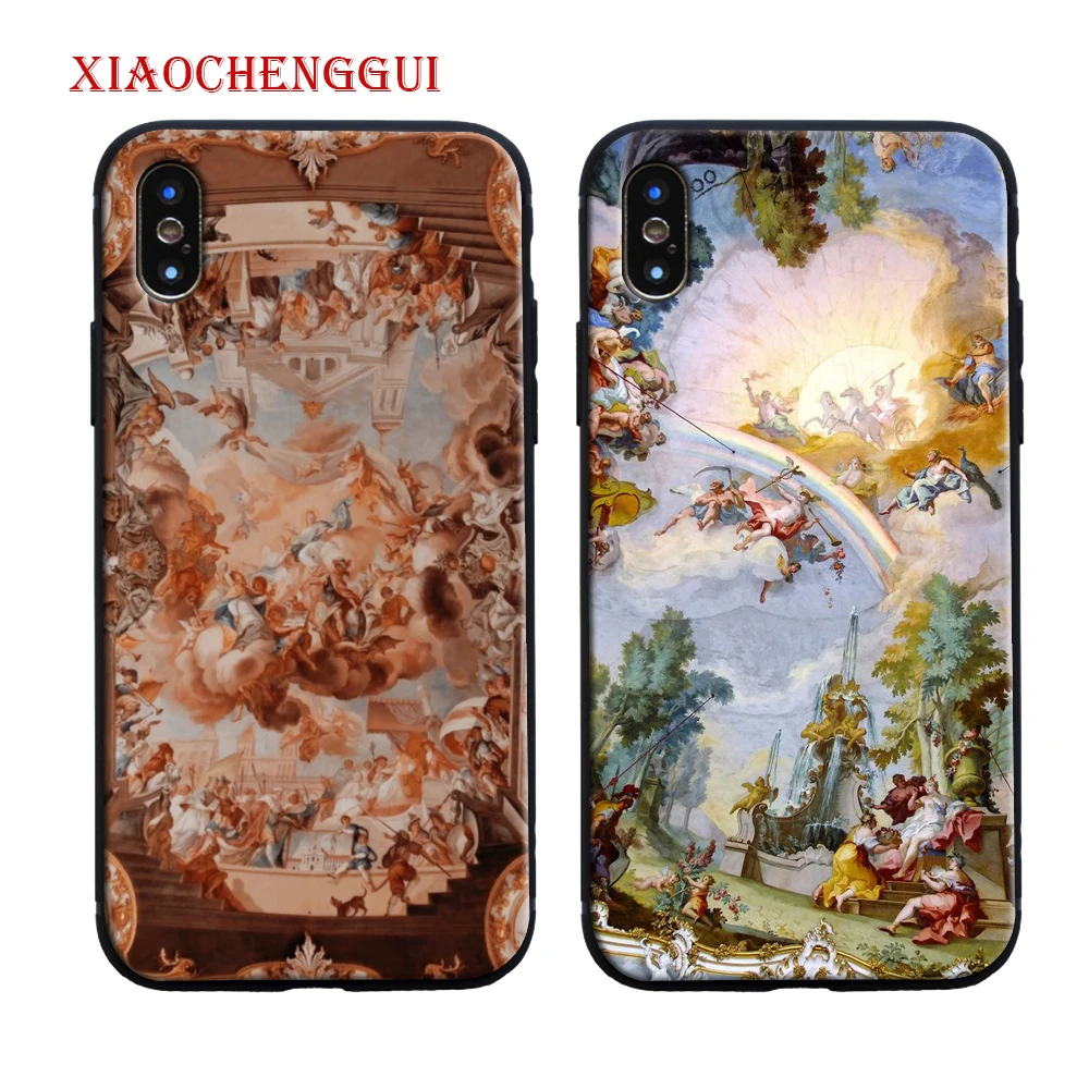 

Barroco Aesthetics vintage Art Mural Soft Silicone Phone Case Cover For Apple iPhone 6 6s 7 8 Plus X XR XS MAX 5S CASE