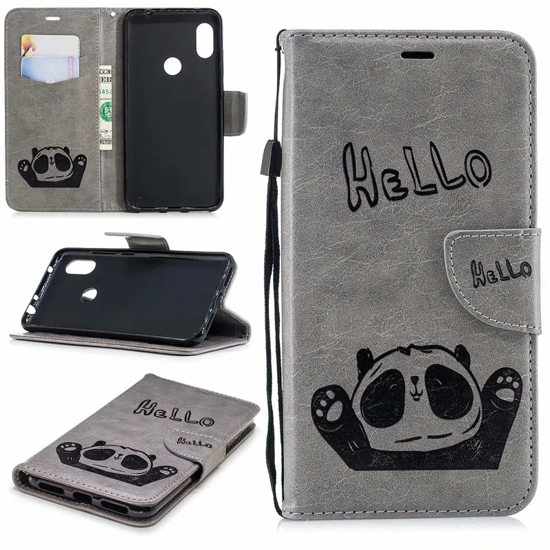 

Case for Xiaomi Pocophone F1 Leather Flip Back Cover For Redmi Note6 Note4 4X Note5A Redmi 5 Plus Redmi 6pro Panda Wallet Case