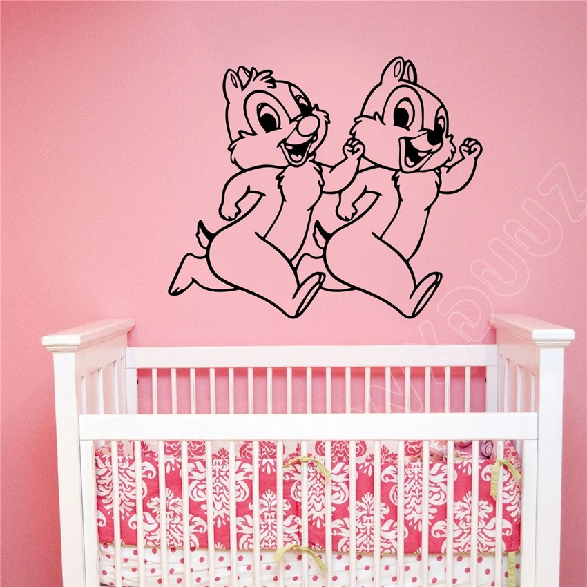 

2018 New Adesivo De Parede Neymar Wxduuz Chip And Dale Vinyl Sticker Cartoon Art Kids Room Decor Wall Bedroom Home Poster B80