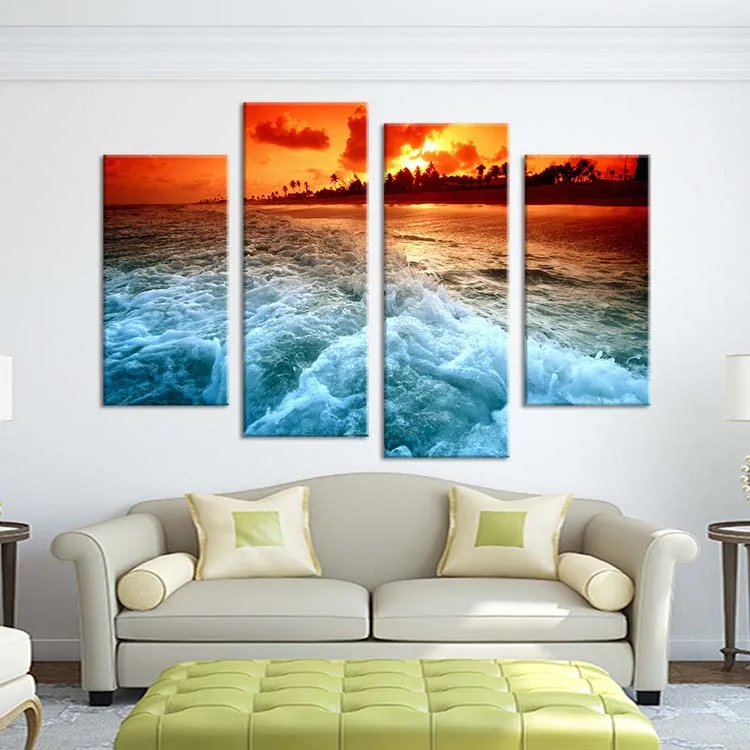 2016-No-Single-New-Promotion-Painting-4pcs-Under-The-Sunset-Glow-of-Tide-Home-Living-Room (3)