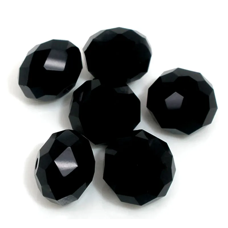 600Pcs Crystal Glass Quartz Faceted Rondelle Black Spacer Beads 5040