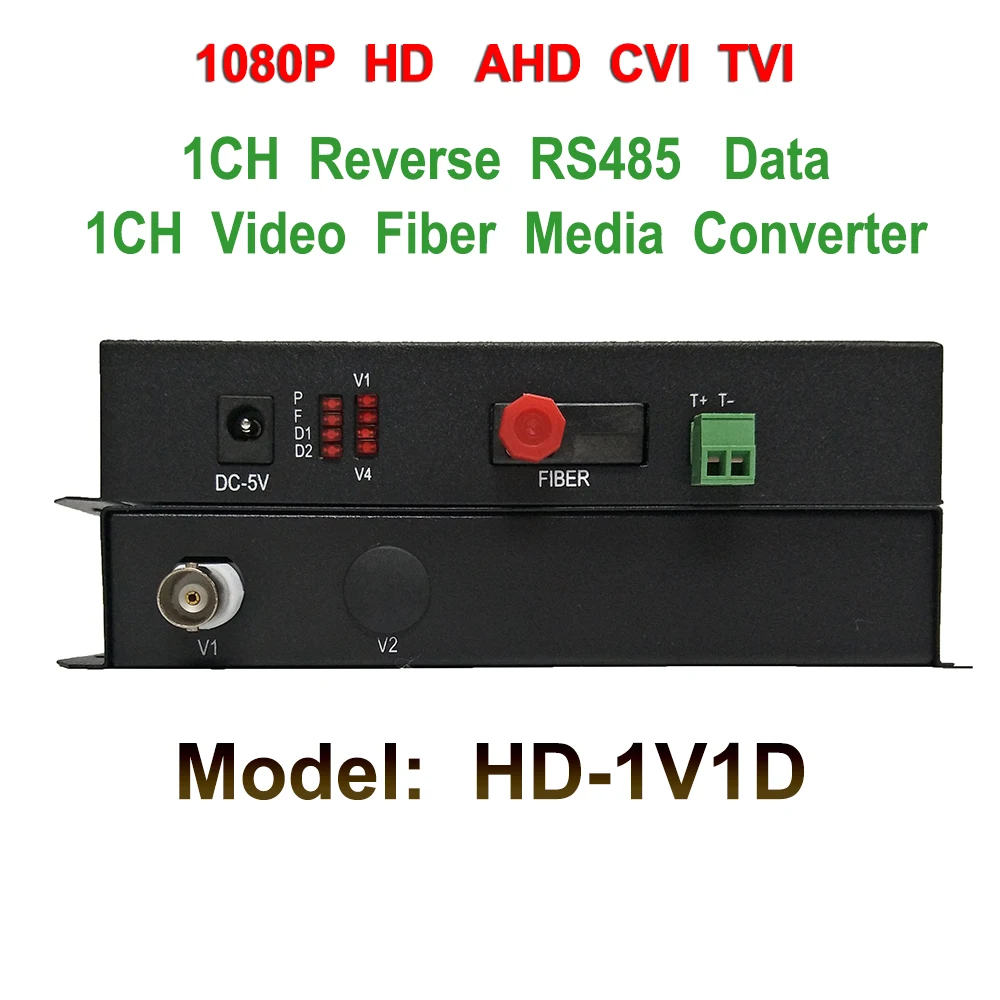 

1 Channel RS485 1080p HD CVI AHD TVI Video Fiber optical to Analog Converter - For Optical to Coaxial 1080p CCTV Cam Converter
