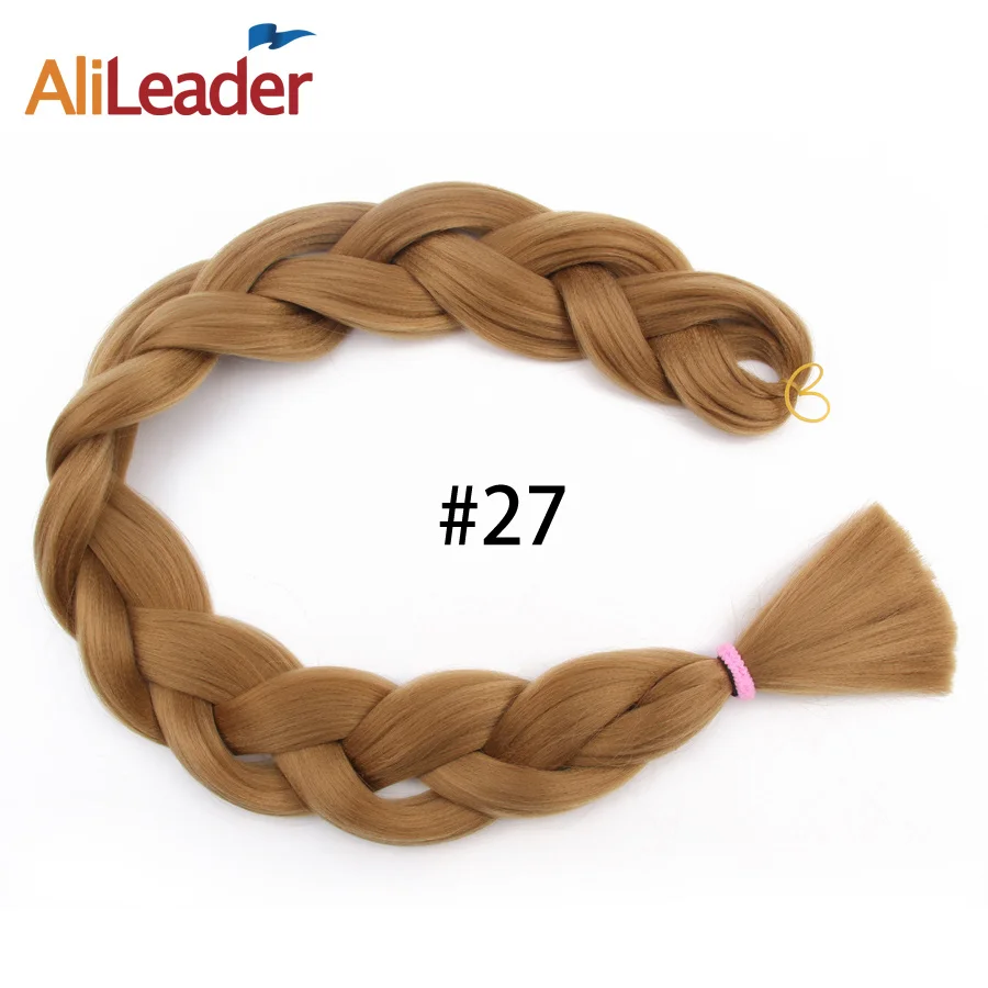 #27 Бренд Alileader и магазин Джамбо представляют плетенные цветные косы, длина 36 дюймов, вес 165 г, одноцветные чудные косички из материала Канекалон, в ассортименте черный, белый, розовый цвета, 1 шт/уп - Цвет: #27