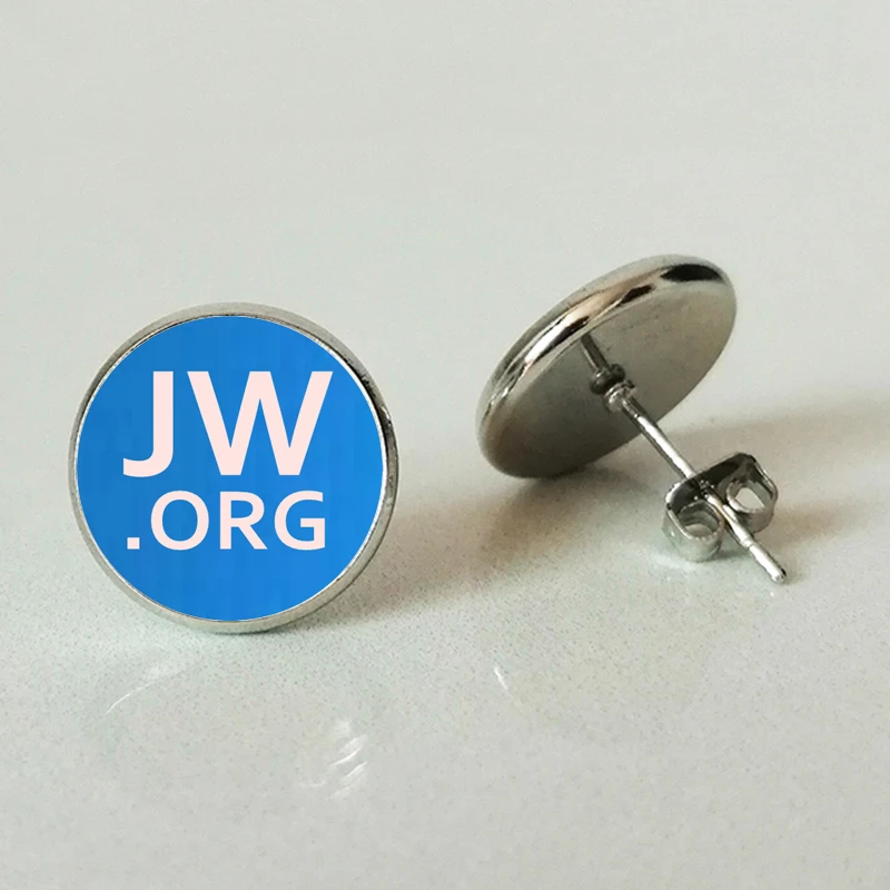 

Jehovah's Witness Stud Earrings Glass Time Gem Stud Earrings Jewelry JW.ORG Handmade Photo Personality Stud Earrings