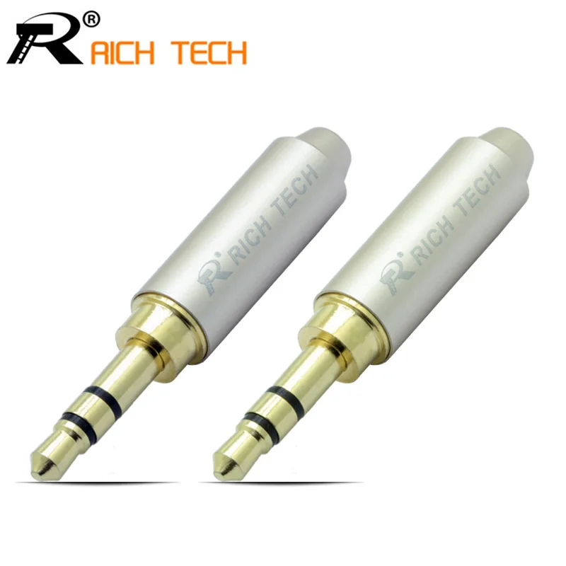 Earphone Jack Wire Connector 3.5mm Jack 3pole male plug Gold plated