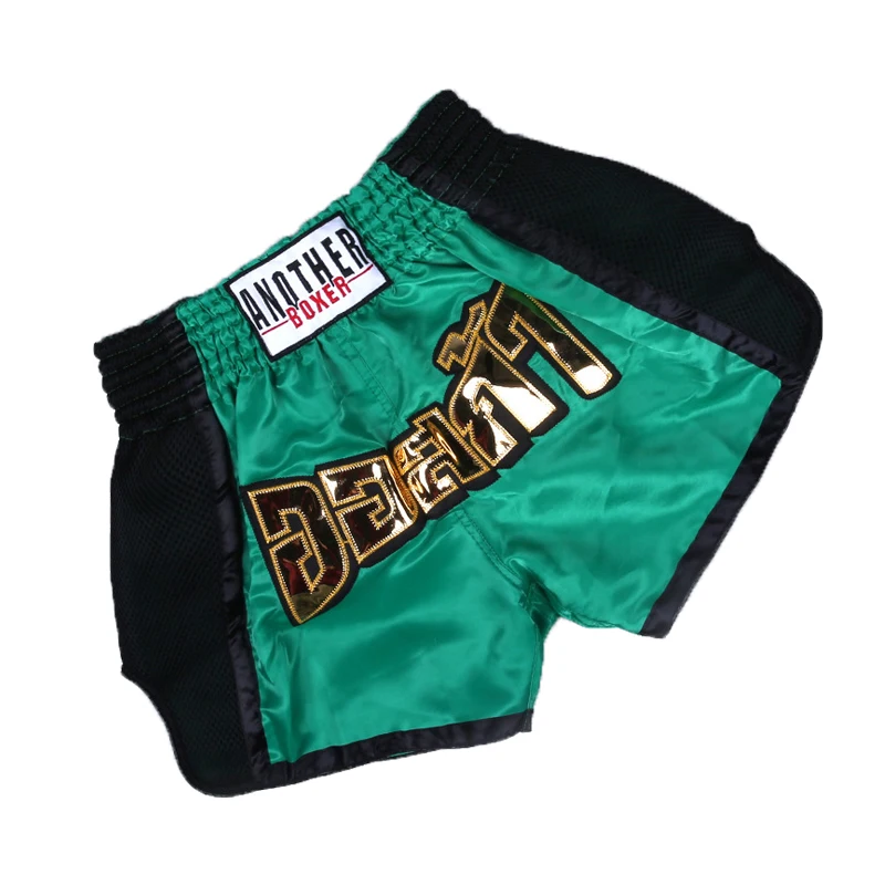 Men Grappling Muay Thai Children MMa Fight Sanda Kick Boxing Fitness Shorts Boy Girl Trunks Kids Women Kickboxing Training Pants - Цвет: Зеленый