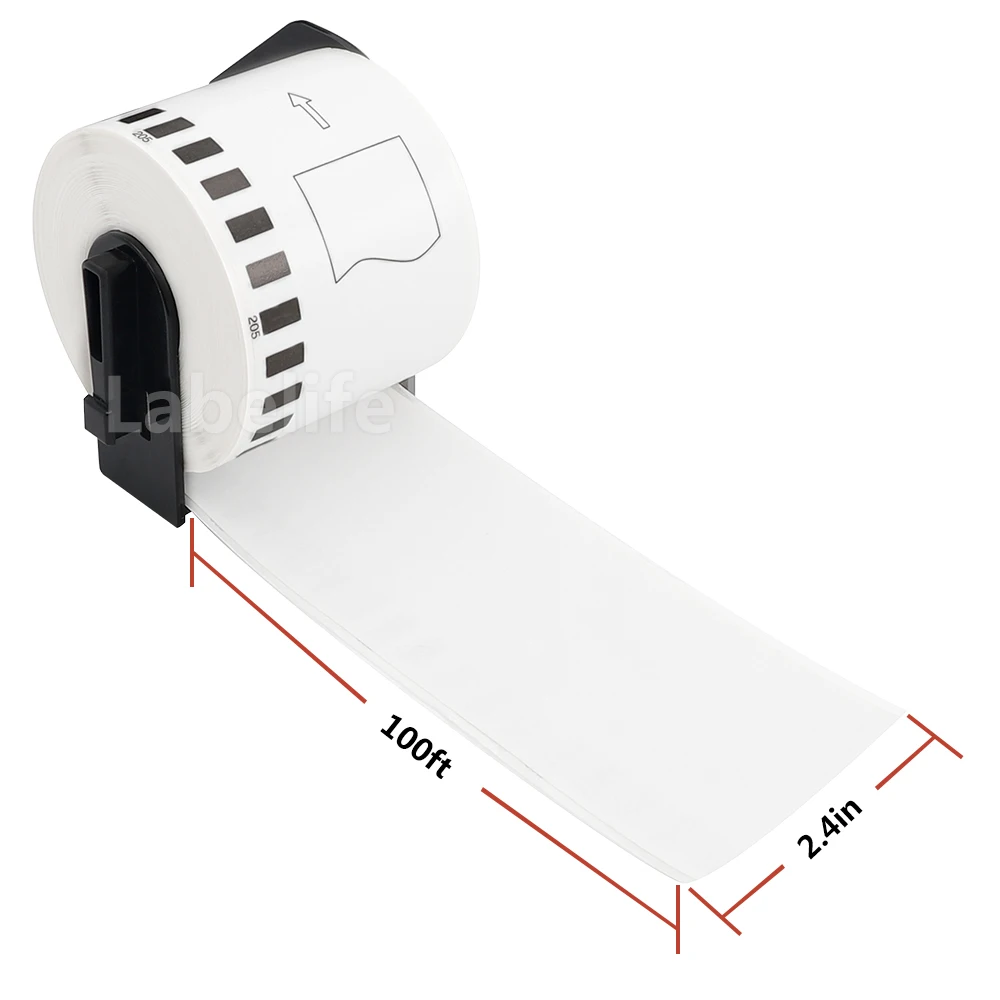 Labelife 5 لفات DK-22205 (62 مللي متر x 30.48 m) متوافق لأخيه QL-700 تسميات لاصق الباركود DK22205 DK-2205 DK 22205