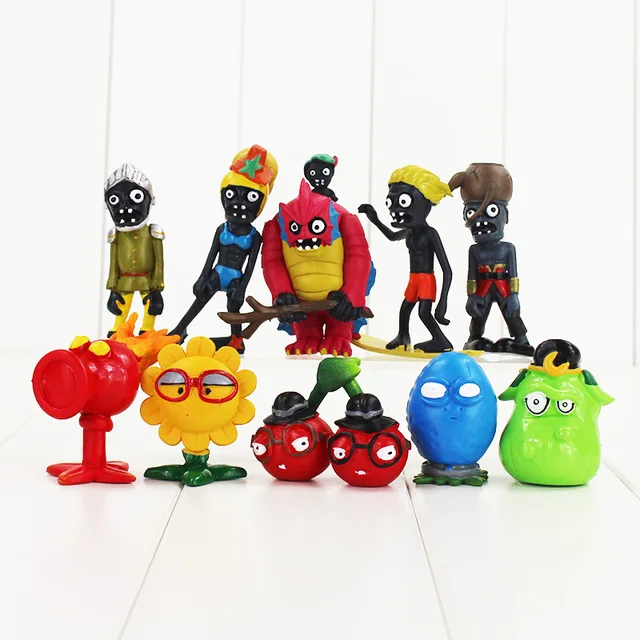 Best Price 4-8cm 10pcs/lot Plants vs. Zombies PVZ figure action toys classical game PVZ figure action toys Plants Zombie collection toys