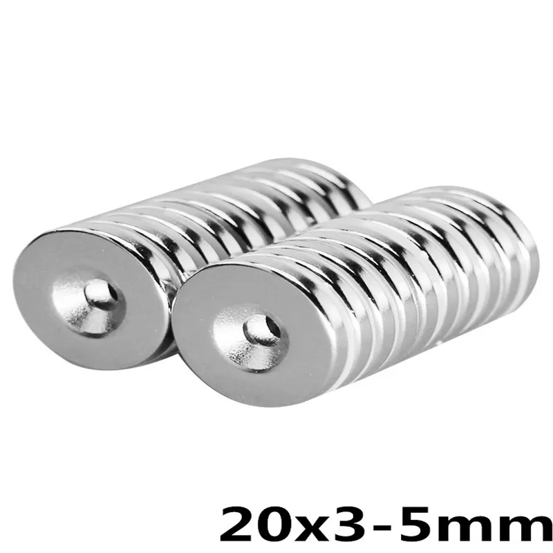 5 шт. 20 мм x 3 мм отверстие 5 мм сильное кольцо круглые магниты 20*3-5 редкоземельный неодимовый круглый постоянный потайной магнит 20*3-5
