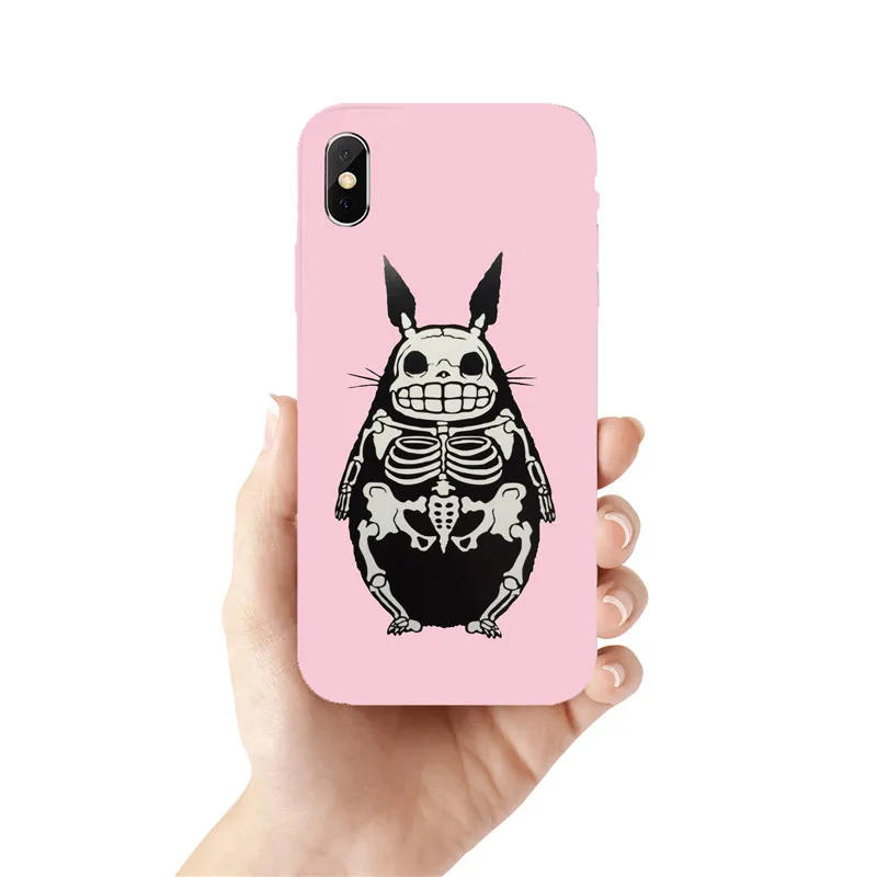 TPU Bonito Kawaii Totoro аниме Ghibli Миядзаки A Viagem de Chihiro Kaonashi TPU Macio Caso de Telefone кларо Para iPhone 6S 7 8 X - Цвет: TPU