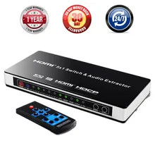 ZY-HS16 4 k 5x1 hdmi interruptor de áudio extrator 5 portas 1.4 hdmi switch divisor arco edid hdmi interruptor remoto para 360 xbox projetor