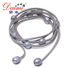 DMBFP106 9-10 мм БАРОККО жемчужный браслет кожаный повседневный стиль летние пляжные ювелирные изделия жемчужные браслеты для женщин