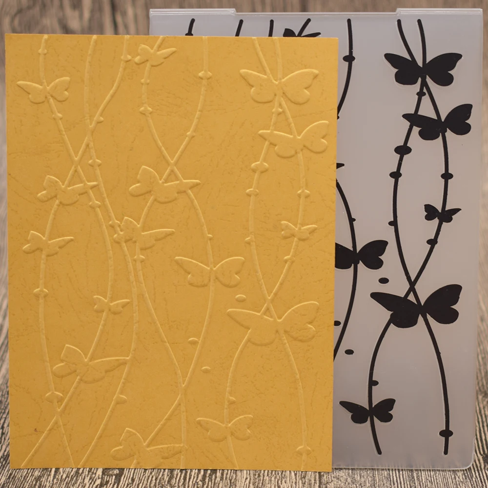 

Butterfly Vine Plastic Embossing Folder Template For Scrapbooking Photo Album Paper Card Making Decoration