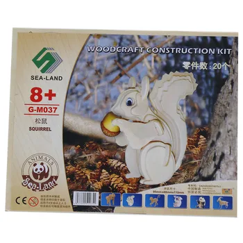 

ABWE Best Sale Woodcraft Construction Kit Wooden Squirrel Model for Child
