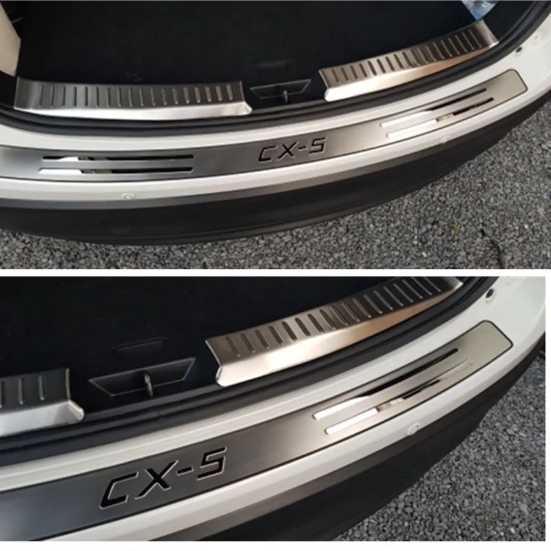 

REAR OUTER BUMPER PROTECTOR TRIM DOOR SILL SCUFF COVER PLATE ACCESSORIES Fit For Mazda CX-5 CX5 2012 2013 2014 2015 2016