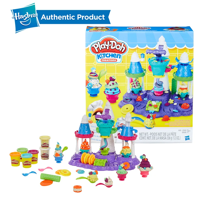 

Hasbro Play-Doh Kitchen Creations Ice Cream Castle Party Play Doh Slime Supplies Fun Factory Clay Kids Toys