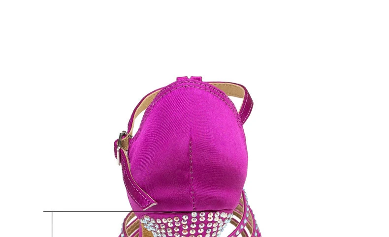 Dileechi Алмазная фиолетовая атласная Латинская танцевальная обувь женский квадратный танцевальная обувь, мягкая подошва, групповой танец обувь
