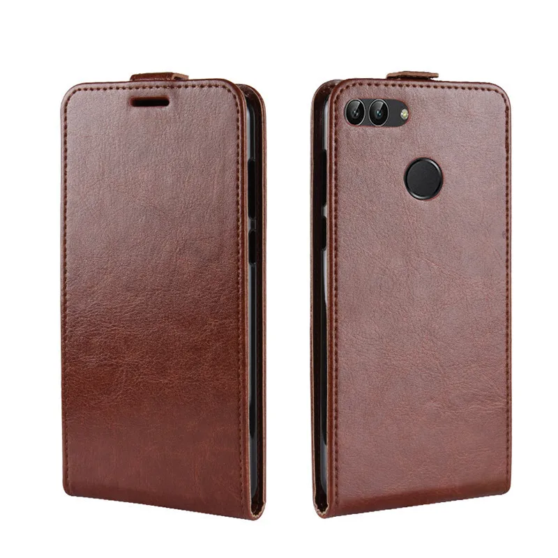 

Vertical Flip Leather Case Cover For Huawei Y9 2018 Cases Open Down Up Capa For Huawei Y9 2018 Card Slot PU Phone bag