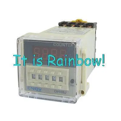 

Free Shipping DH48J Panel Mount Digital Counter Relay 1-999900 AC 220V 50/60Hz