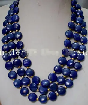 

Selling Jewelry>>New Natural 10mm coin blue lapis lazuli bead necklace 45icnh