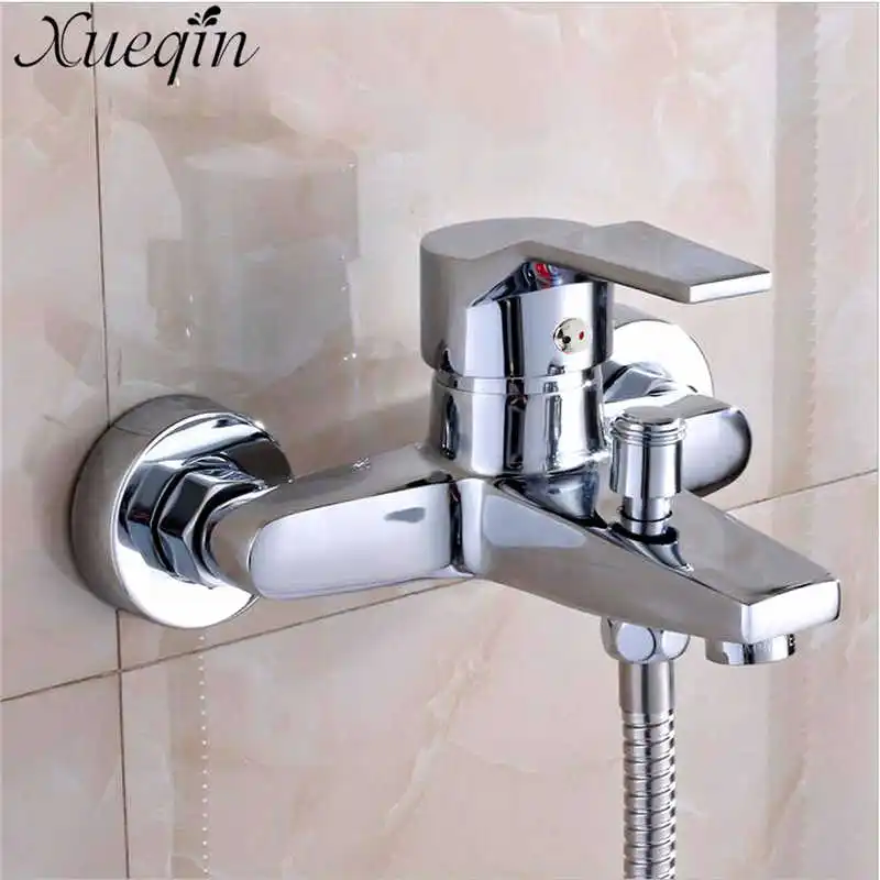 

Wall Mounted Bathroom Faucet Bath Tub Mixer Tap Shower Faucet Chrome Finish Thermostatic Shower Mixer Hot/Cold Water