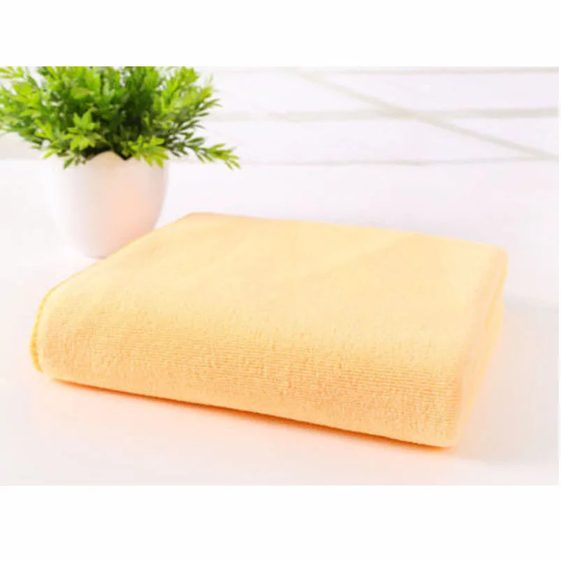 70x140cm Microfiber Travel Bath Towel Absorbent Fiber Beach Towel Drying Washcloth Shower Towel - Цвет: Светло-желтый